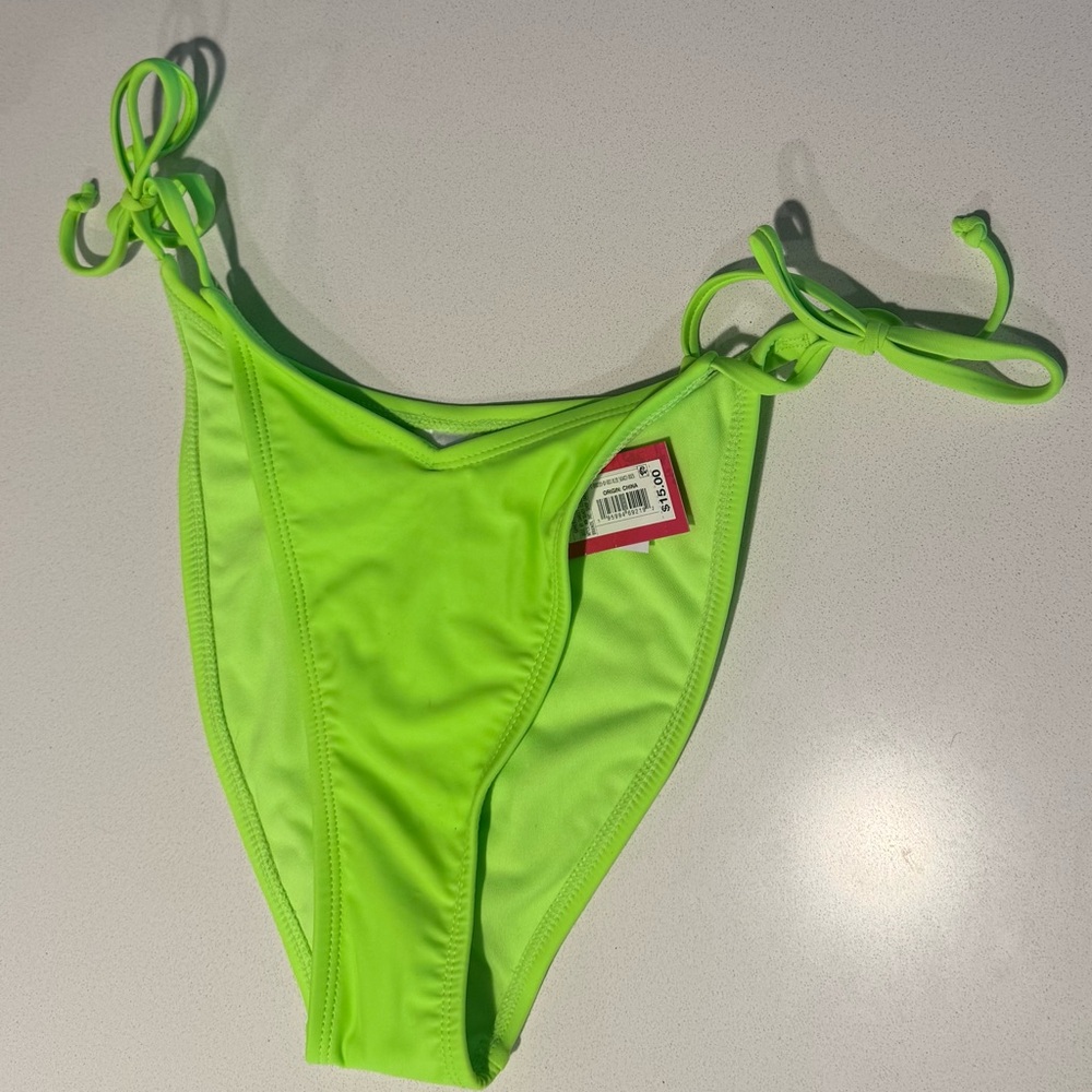 Xhilaration Green Bikini Bottom with Adjustable Ties